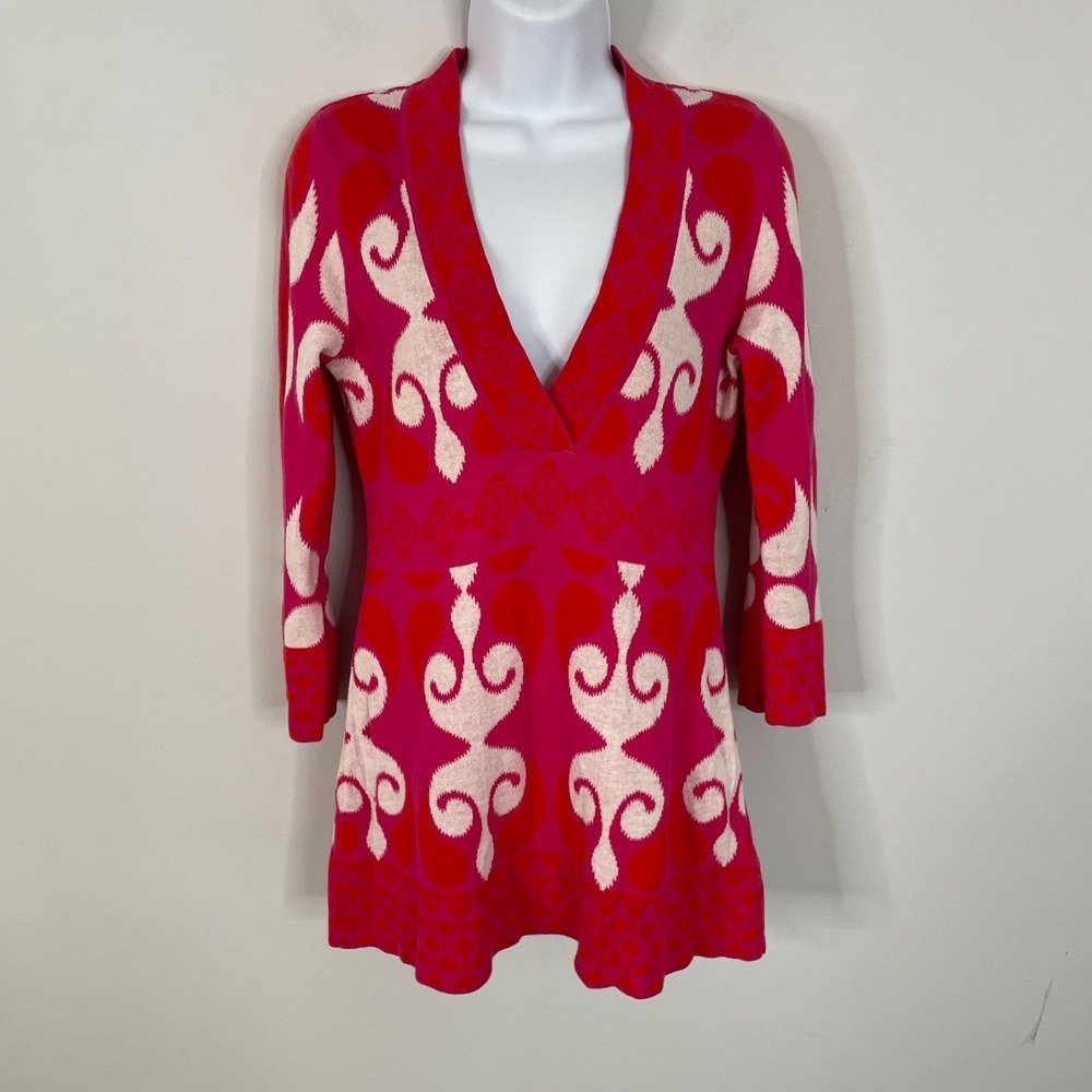 NEVE Vintage Apres Ski Bunny Sweater Medium Mod Bright Nordic Cozy Cabin Tunic